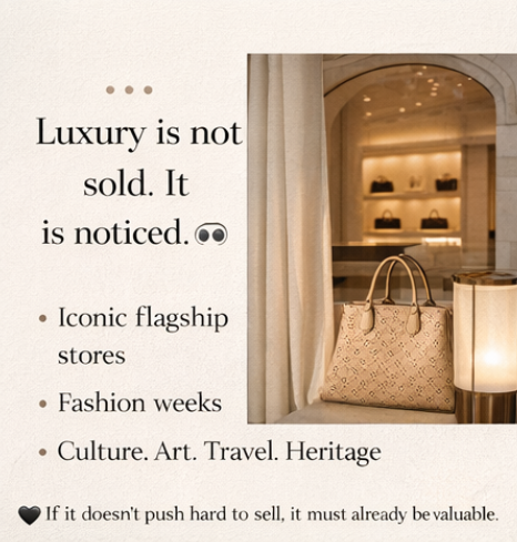 Luxury is not sold. It is noticed.
