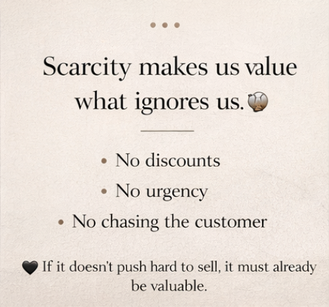 Scarcity makes us value what ignores us